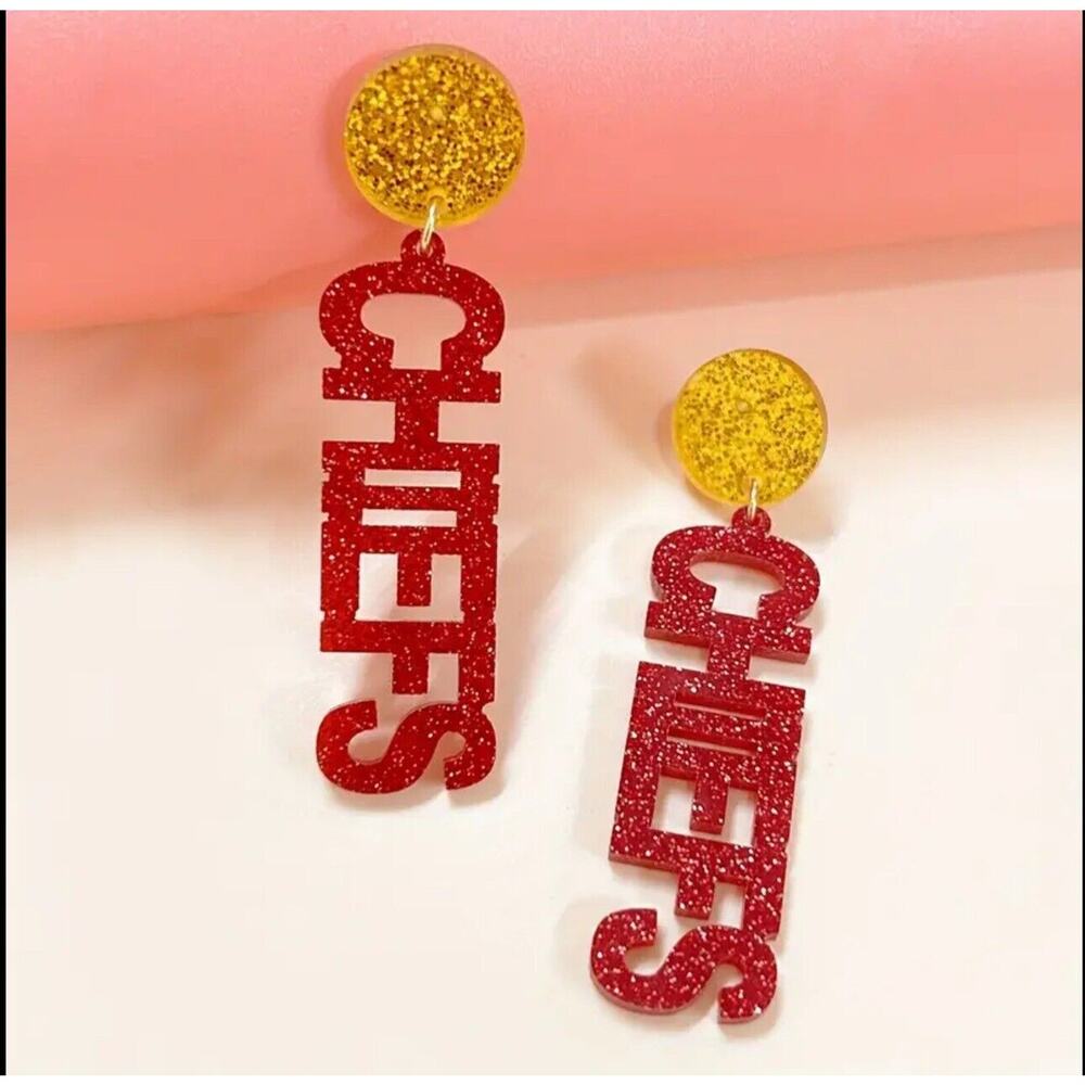 Kansas City Chiefs #87 Jason Kelcie Super Bowl Football Team Earrings